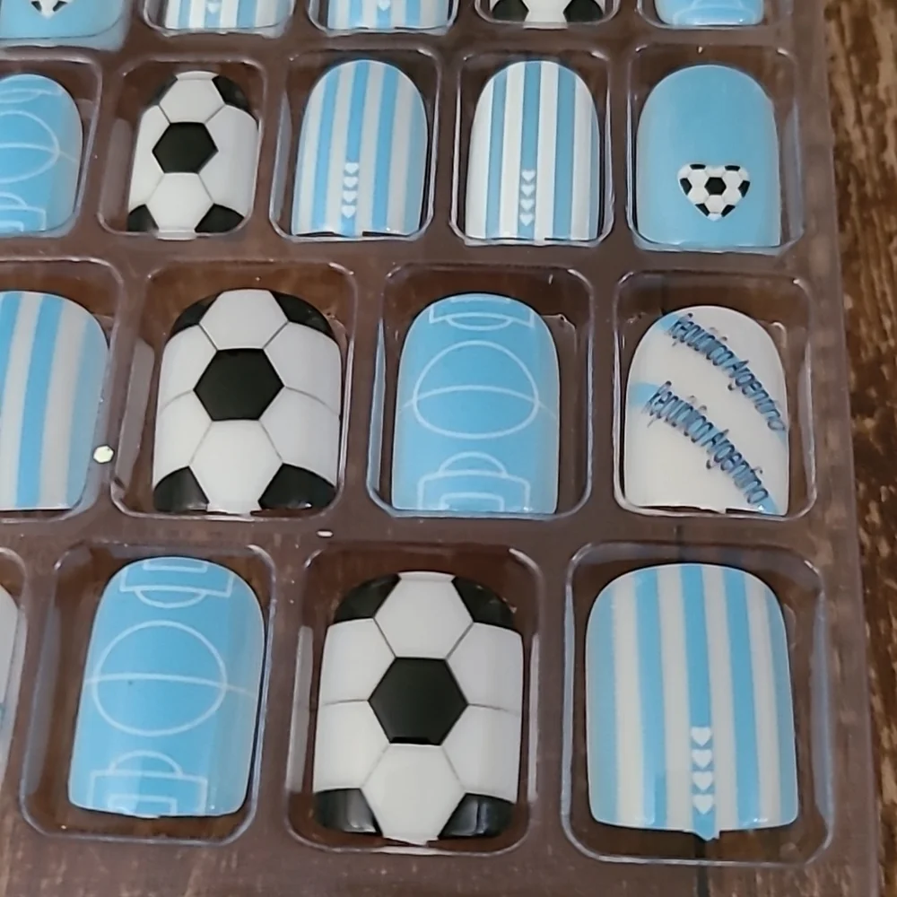 2/$16 Soccer Press On Nails